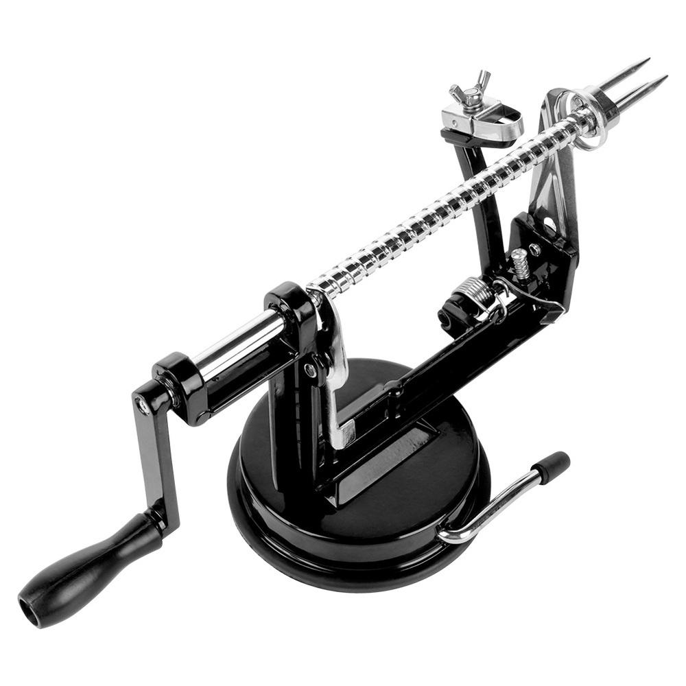 Steel potato and apple slicing and peeling machine