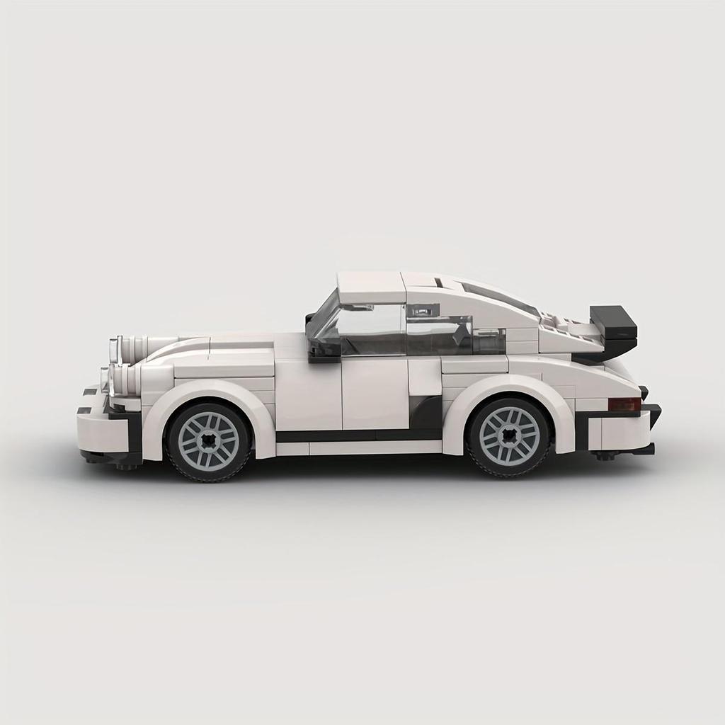 196pcs White City Car Vehicle Racing Car Brick, Racing Super Tech Car Model, Creative Educational Toy