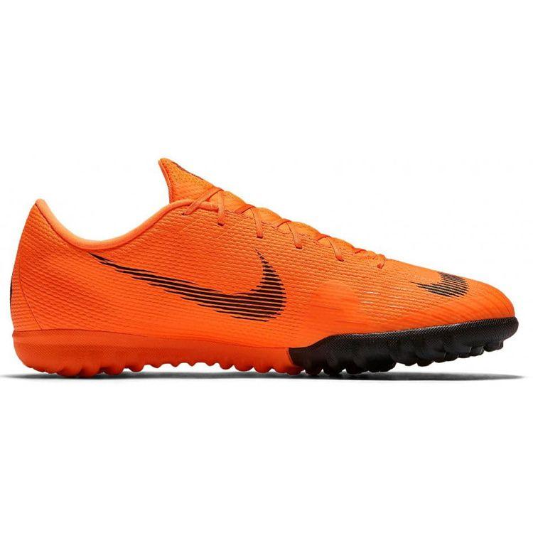 Nike Mercurial Vapor 12 Academy Comfortable Versatile TF (Rubber Studs) Non-Slip Durable Soccer Shoes Men Sneaker Orange AH7384-810