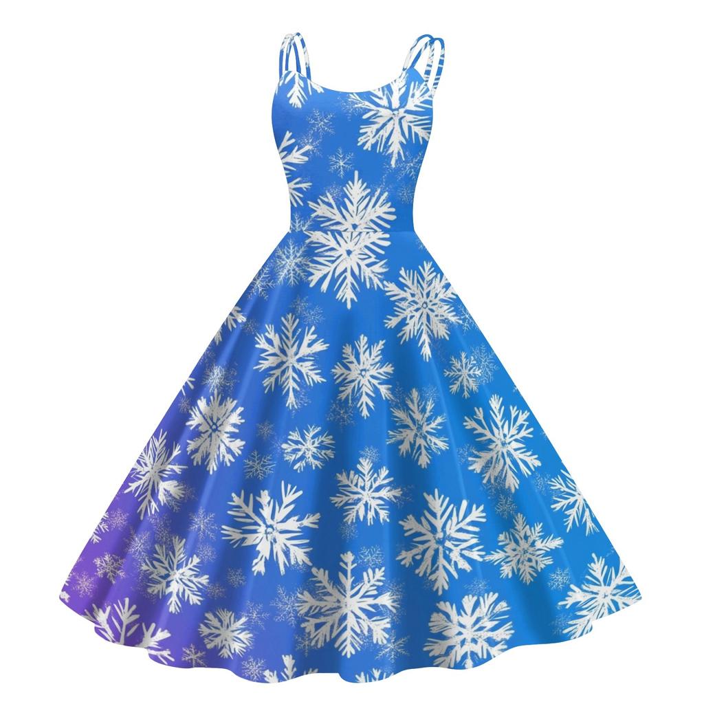 Женское рождественское платье со снежинками и сексуальным облегающим принтом с открытыми плечами в стиле панк-ретро