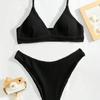 Европейский и американский купальник сплошного цвета бикини Разноцветный купальник бикини