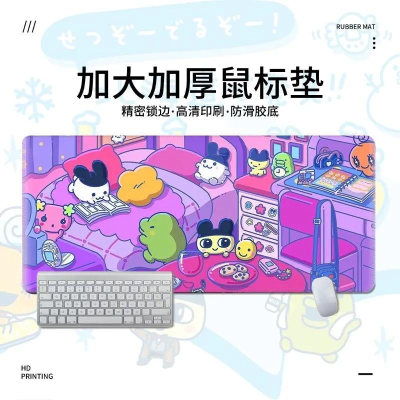Leather Desk Pad Protector Japanese Anime TTamagotchi YK Mouse Pad Office Desk Mat Waterproof NonSlip PU Desk Blotter Pad