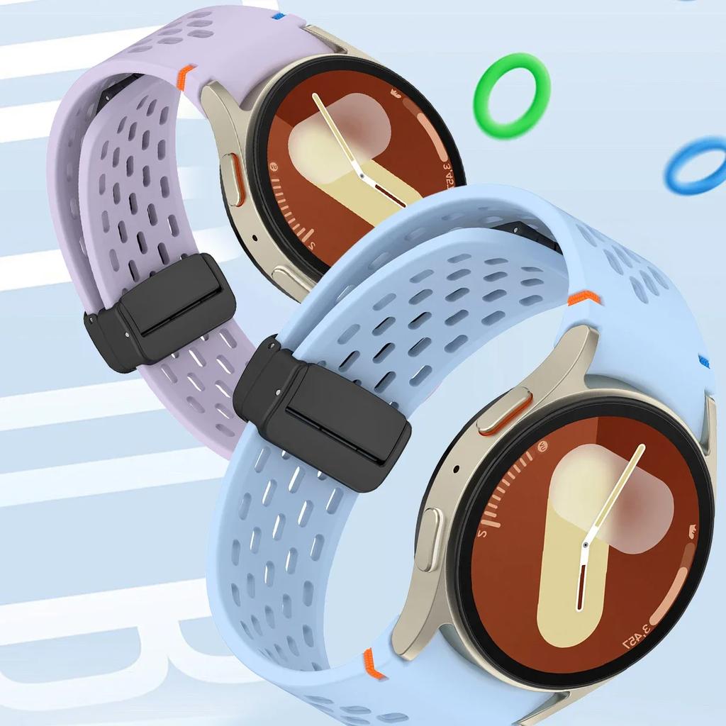 Магнитный ремешок для Samsung Galaxy Watch 7 6 5 4 5pro 7LTE 44мм 40мм Watch4/6 Classic силиконовый ремешок без зазоров браслет Correas