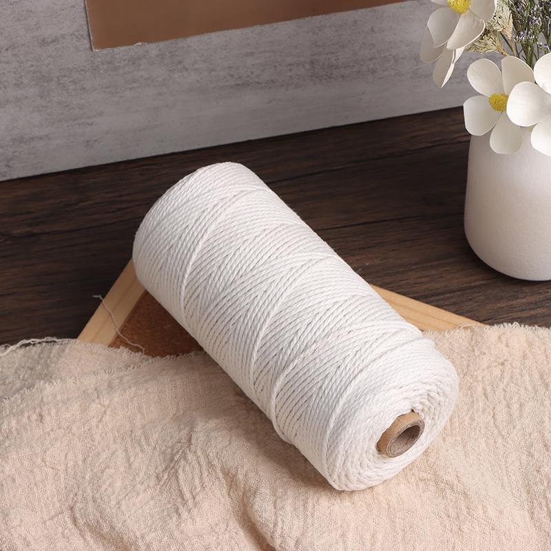 2 мм * 200 м хлопковая веревка белая хлопковая веревка белая отбеленная упаковка витая веревка может быть окрашена гобеленовая веревка своими руками
