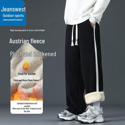 Мужские спортивные брюки Jeanswest для улицы с флисовой подкладкой, прямого кроя, повседневные