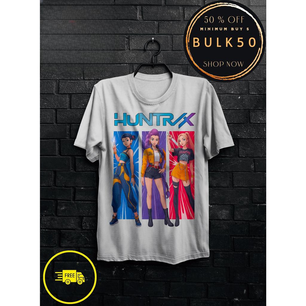 Аниме K-Pop Футболка Охотники на демонов Харадзюку Круглый вырез Повседневная рубашка Подарок