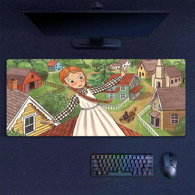 Коврик для мыши Anne, Большой игровой коврик для стола, Нескользящий коврик для мыши XXL для ноутбука и планшета, Игровой коврик для мини-ПК со прошитыми краями