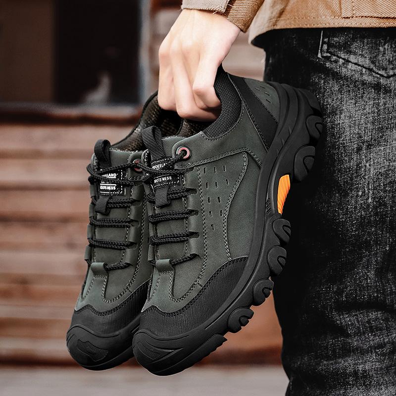 Модная мужская повседневная обувь из натуральной кожи, уличные кроссовки, нескользящая спортивная обувь для пеших прогулок, мужская обувь для трекинга, кроссовки
