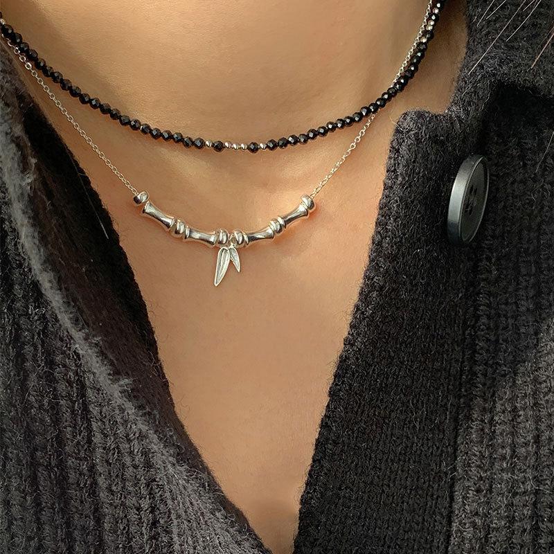 Все тело длинного зеленого бамбукового сустава новое китайское ожерелье для женщин цепочка ключицы бамбуковое ожерелье высокого класса ниша