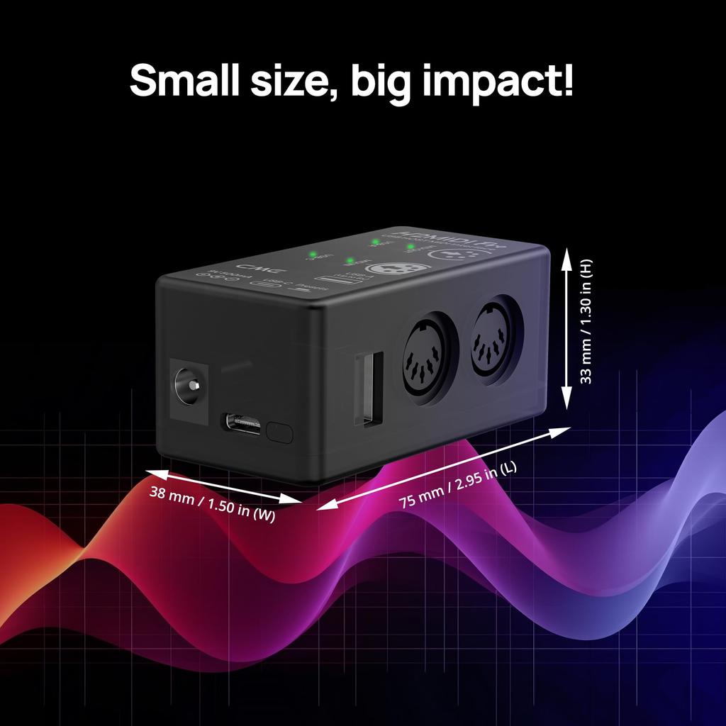 CME H2MIDI Pro Продвинутый USB-хост MIDI-интерфейс с двойным режимом питания. Самый маленький с максимальной функциональностью для гитаристов и продюсеров - Маршрутизатор,