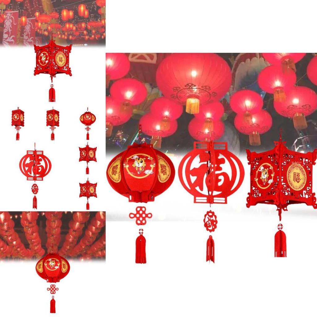 Elegant Non-woven Fabric Lantern Spring Festival Decoration For New Year And Chinese Lantern Festival