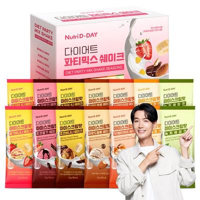 Nutri D Day Diet Shake Party Mix 7 видов x 2р набор 350г, 1 набор, корейская основная здоровая пища