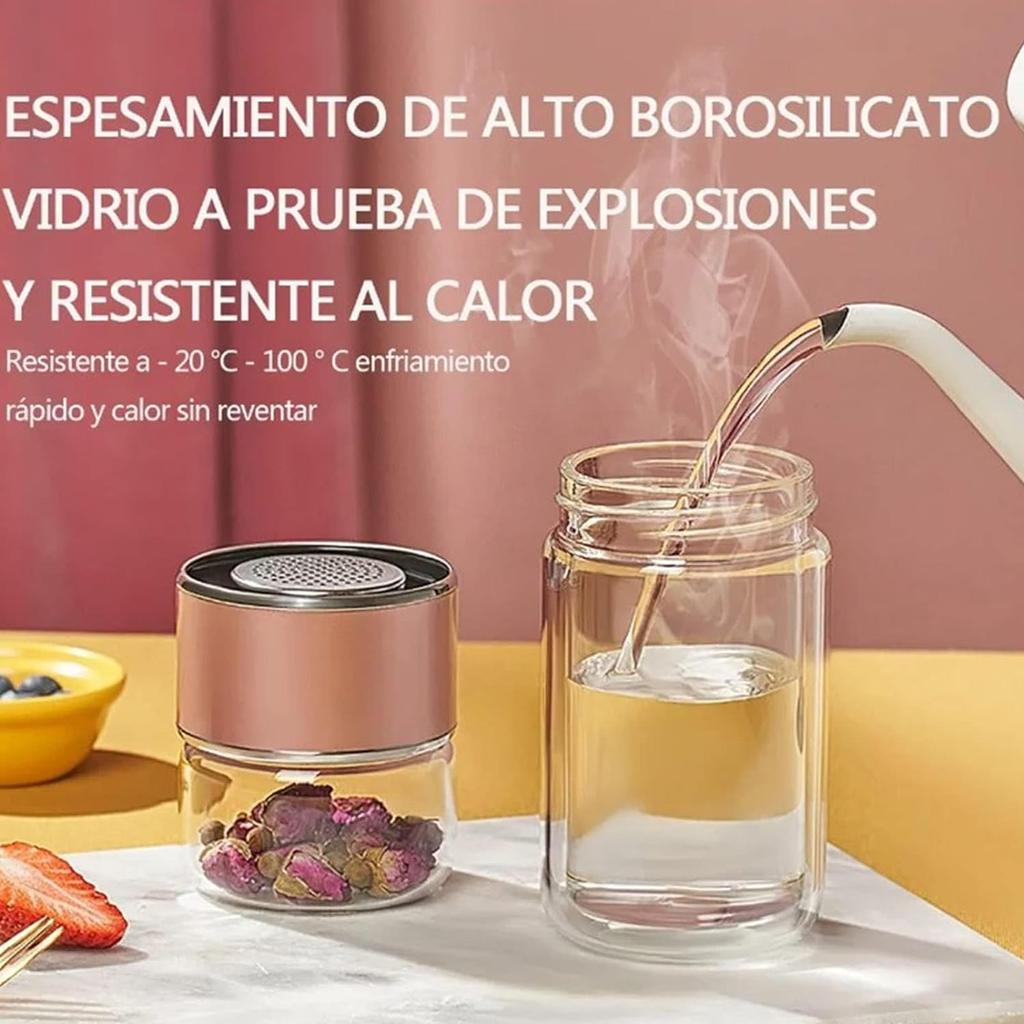 Бутылка для воды для чая объемом 500 мл из высококачественного боросиликатного стекла с двойным слоем, чашка для воды для чая, заварочный стакан, стакан для питья с фильтром для чая