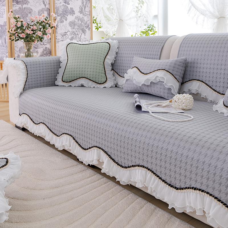 Cream Wind Simple Cool Sofa Cushion Living Room One-Piece Combination Sofa Seat Cushion Summer Sofa Cushion Seat Cover Towel