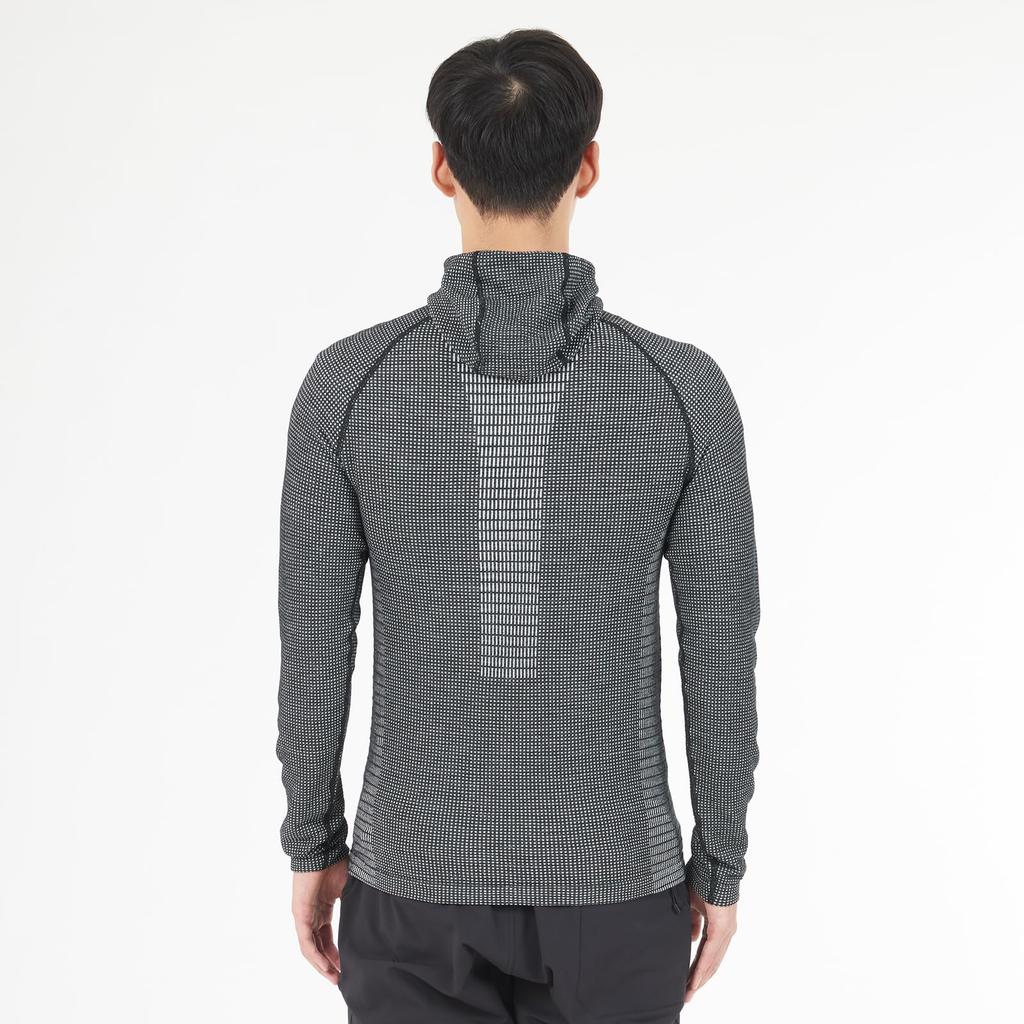 Толстовка с капюшоном из вафельной шерсти для холодной погоды MIV01904 [Millet] для мужчин, цвет черный-нуар (НОВЫЙ ЛОГОТИП) С-М