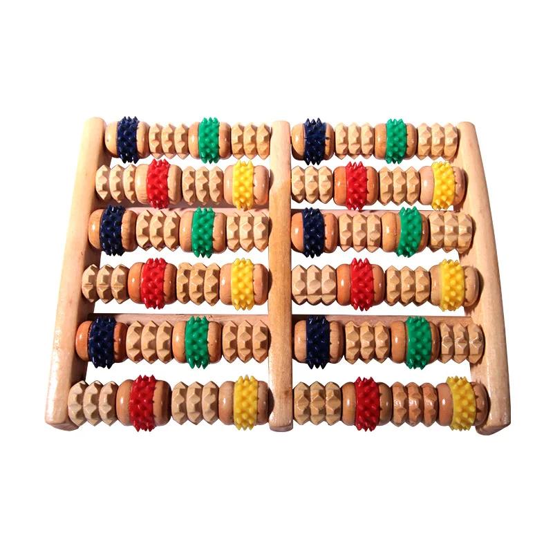 Деревянный массажер для ног, роликовый акупрессурный расслабляющий массаж, снятие боли и стресса, шиацу, роликовый массажер для ухода за ногами, оптовая продажа