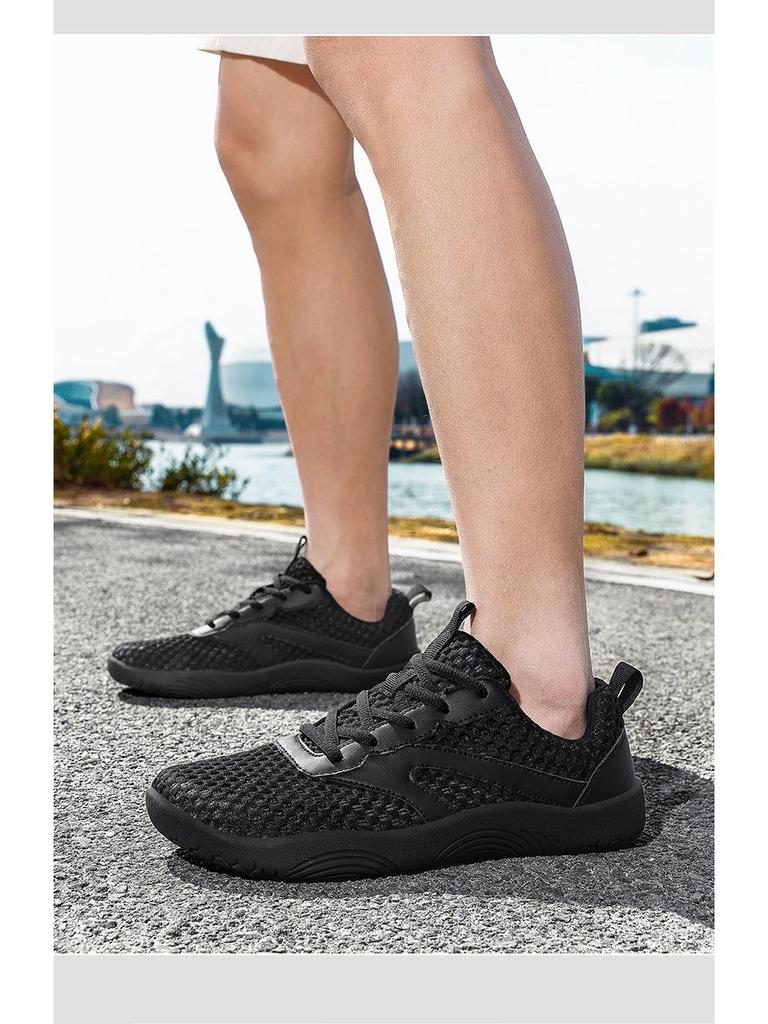 Мужские сетчатые кроссовки для бега с широким носком - Весна/Лето 2026, Дышащие, Мягкая подошва, Большой размер, Стиль босоногой