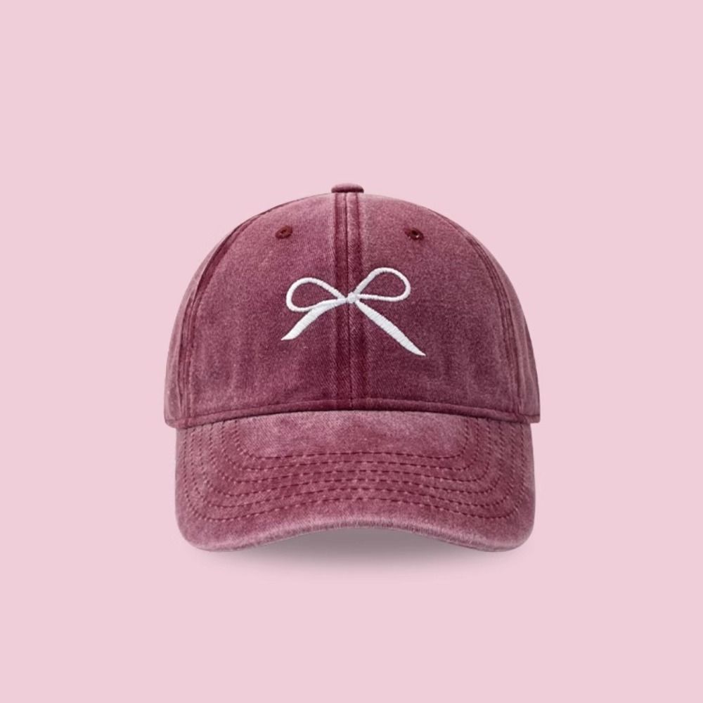 Embroidery Embroidery Bow Baseball Cap Cotton Peaked Cap Apparel Accessories Sun Hat  Men