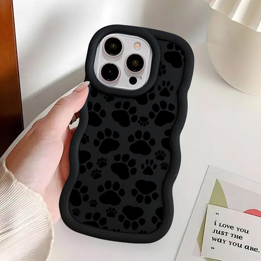 Милый Чехол для Телефона с Отпечатками Лапок Животных Мягкий для iPhone 11 8 16 Pro Max 14 15 Plus 12 XR 17 Air 13