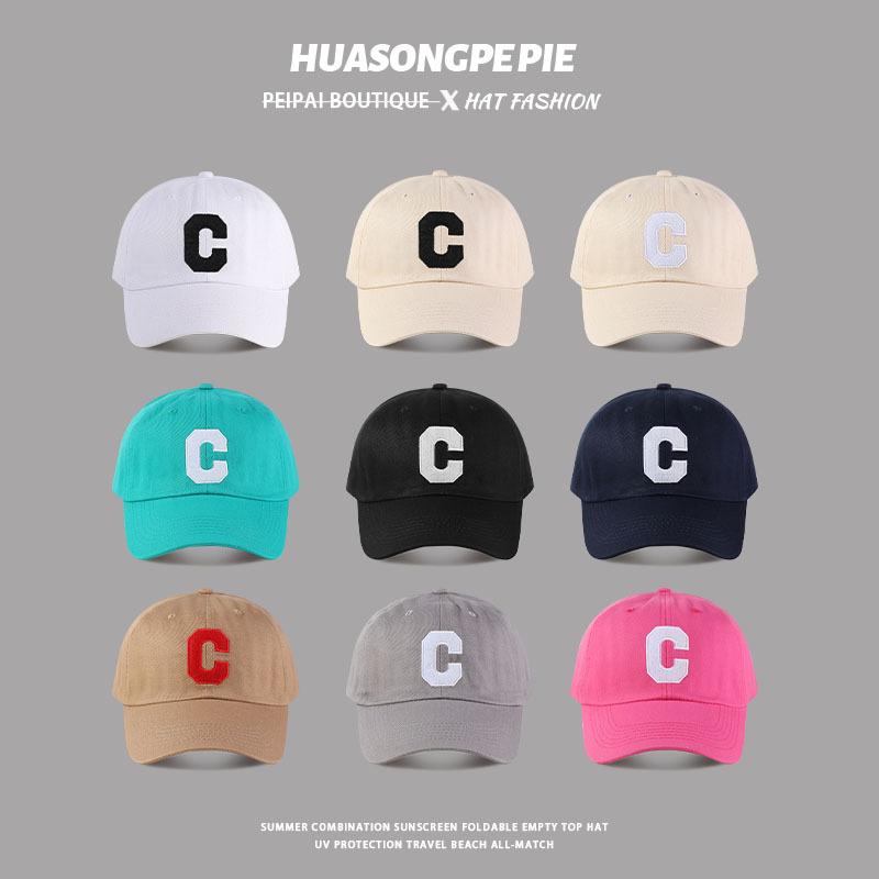 Baseball cap, summer simple letters, wide brim, sunscreen, versatile travel, couples, campus hats