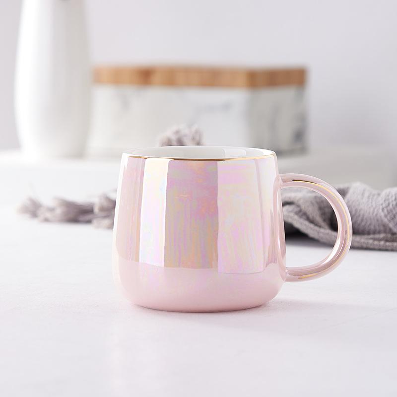 Керамическая кружка для воды высокой ценности с крышкой и ложкой, бытовая, термостойкая, офисная, маленькая, свежая и простая, в стиле минимализма