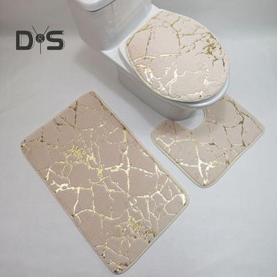Нескользящий 3 шт./компл. коврик для унитаза, быстросохнущий полиэстер, мрамор, крышка для унитаза, коврик для ванной комнаты
