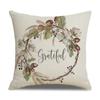 Thanksgiving Linen Pillowcase Autumn Pumpkin Print Pillow Cushion Cover