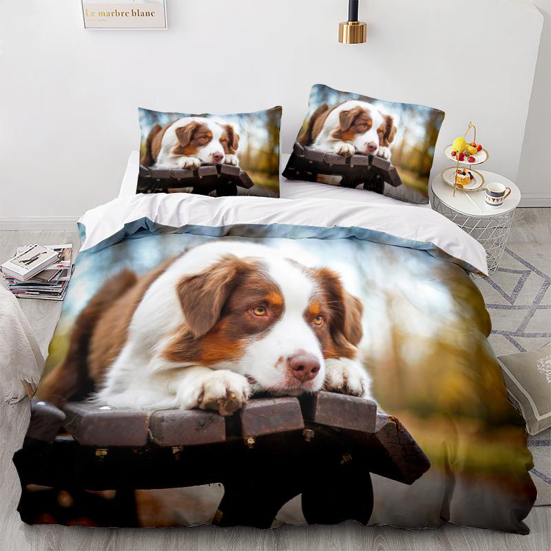 Комплект постельного белья с 3D узором для домашних животных, пододеяльник для собаки, 2/3, ткань из микрофибры, AU/EU/US/UK/DE, полный размер, мягкий быстросохнущий домашний костюм