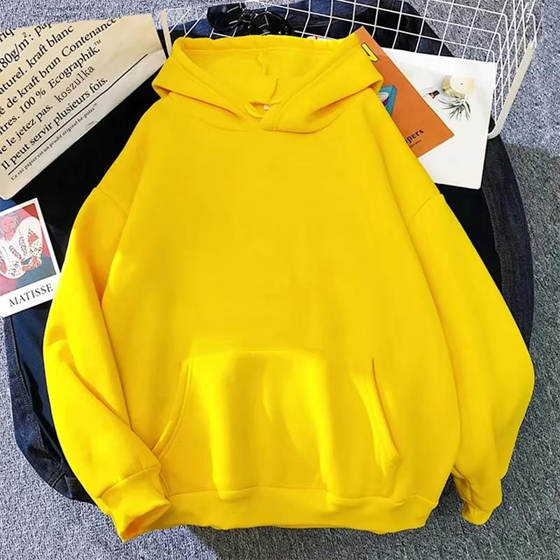 Женские Толстовки Высокое Качество Однотонные С Капюшоном Длинный Рукав Пуловер Все Сезоны Женские Домашние Уличные Повседневные Спортивные Теплые Худи