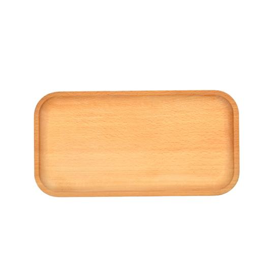 Storage Tray Multipurpose 4 Shapes Solid Wood Square Rectangle Round Ellipse Dinner Breads Plate