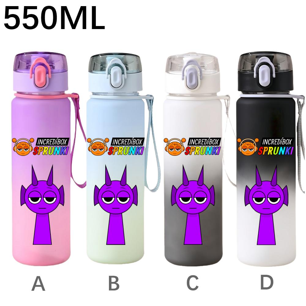 High Quality 550ml Game Sprunki Gradient Sports Water Bottle Cartoon Leak-proof Portable Drinking Bottles Outdoors Sports Fitness Water Cup