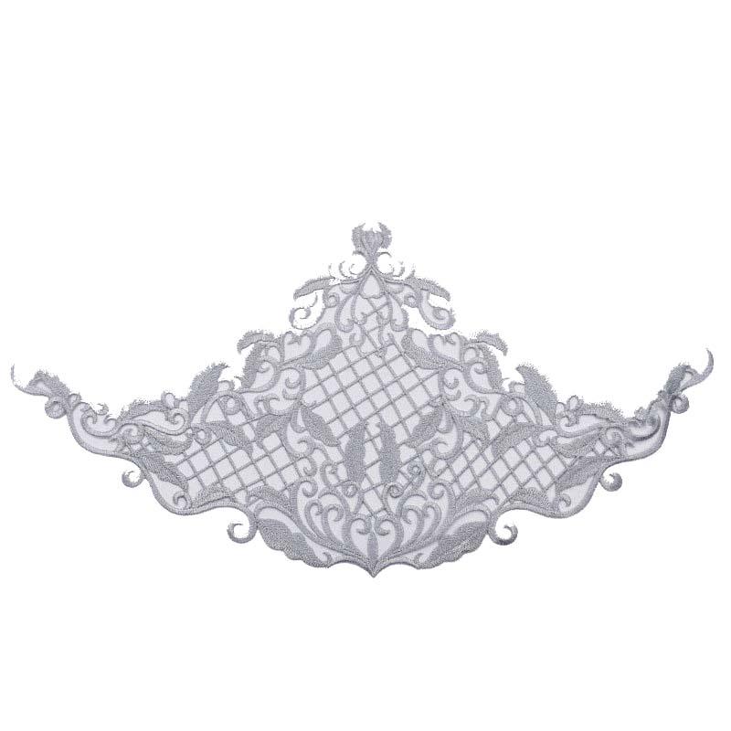Fashion Show Party Dress Costume Iron-on Applique Sticker Diy Gold Silver Thread Yarn Embroidery Cos Garment Embellish Big Patch