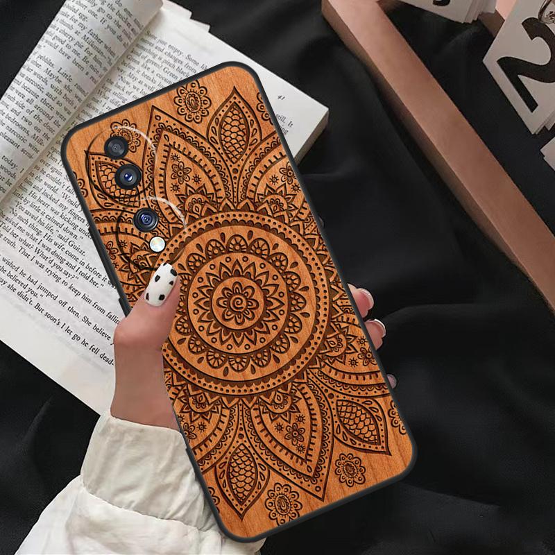 Деревянный чехол с цветочной мандалой для Honor 90 Lite Magic 5 Pro 70 50 10 Honor X8 X7 X9 X9a X8a X7a X6a 9X 8X Задняя крышка