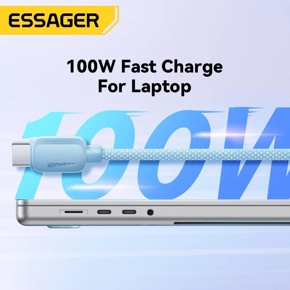 Essager 100 Вт PD USB C Type C кабель для быстрой зарядки зарядный кабель USB-C 5A TypeC кабель для Huawei Macbook Samsung Xiaomi POCO
