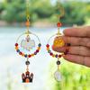 Halloween Pumpkin Hanging Decoration Spooky Moon Star Ghost Ornament Holiday Party Car Rearview Mirror Indoor Suncatcher Wind Chime Pendant