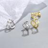 925 Sterling Silver Geometric Piercing Stud Earrings For Women Girls Engagement Party Jewelry Pendientes Eh062