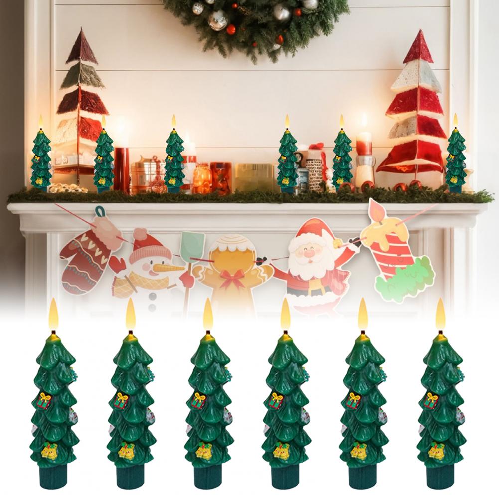 Led Taper Candles with Remote Control Smokeless Led Candles Set of 6 Led Flameless Tree Taper Candles Holiday Decor
