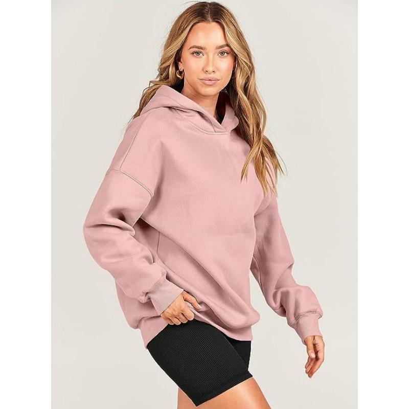 Women's Fashion Casual Solid Color Print Long Sleeve Hooded Hoodies & Sweatshirts