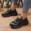 Fashion Women'S Fashion Sneaker Lace Up Running Casual Max Cushioning Walking Tennis Flat Vulcanized Shoes Comfortable Soft Sole Shoes