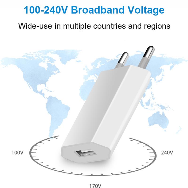 USB-зарядное устройство, дорожный сетевой адаптер для Apple iPhone 12 11 Pro XS Max XR X SE 8 7 6 6S Plus 5 5s se 4, зарядное устройство с вилкой ЕС 5 В 1 А