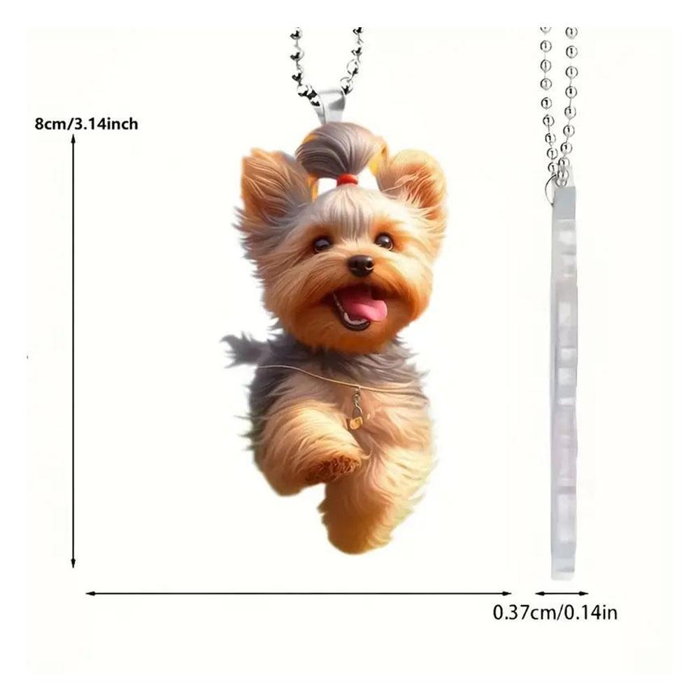 Yorkshire Terrier Dog Acrylic Pendant Hanging Decoration Cartoon Flat Animal Creative Pendant L J0Y9