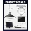Solar Pendant Lights with Remote Control, 3 Color 2 Brightness Mode Timer 8 inch Outdoor Hanging Shed Gazebo Chandelier Lamp Chicken Coop Barn Porch