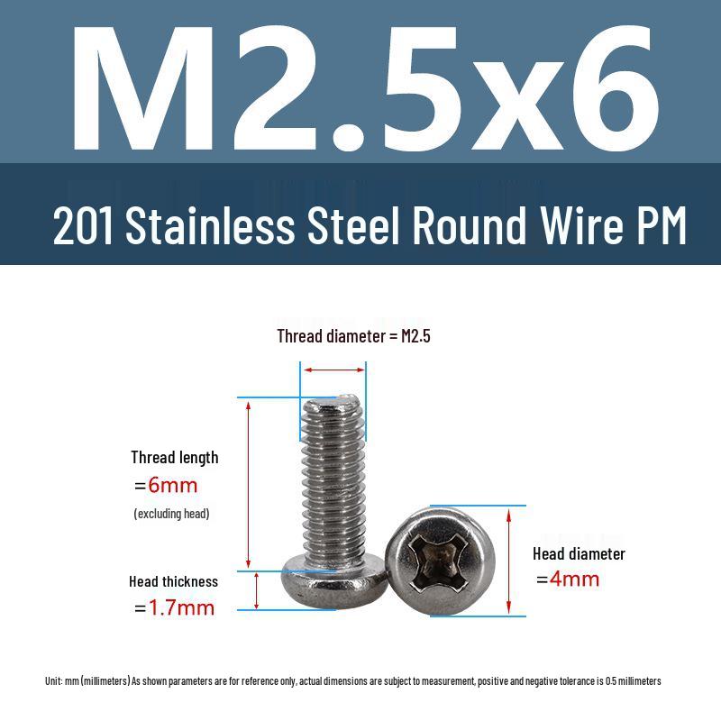 Yigu Yigu Stainless Steel Phillips Round Head Machine Screws M2-M8