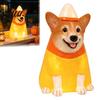Glowing Puppy Figurine Lighted Dog Statue Ornament for Outdoor Yard Decor, Waterproof Sculpture Standing Art with Warm Light Halloween Lawn Porch And