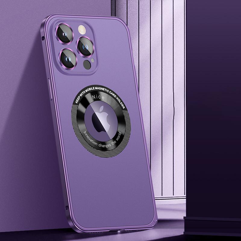 Магнитный чехол для беспроводной зарядки для iPhone 14 Plus 13 Pro MAX 12, металлический бампер, адсорбционная матовая защита для камеры, алюминиевый чехол