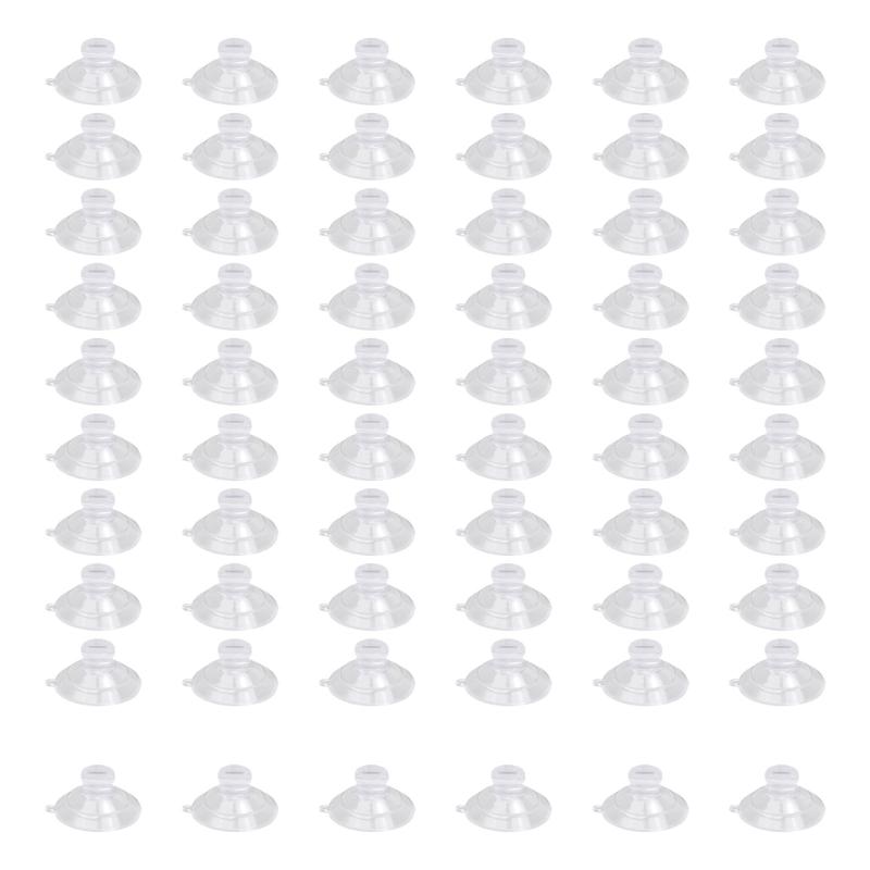 Pack of 60 Clear Suction Hooks with Cable Slot Transparent Suction Cup Holder HX6C