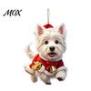 Clear Pattern Christmas Pendant Animal Ornaments, Cute 2D Flat Acrylic Hanging Bright Color Decoration for Xmas Tree, Winter Party, Home Decor Festive