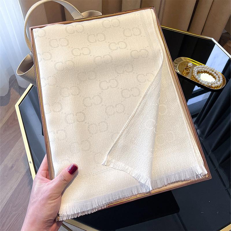 Summer Seaside Vacation Women's Scarf Shawl Decoration Fashionable Letters Cotton Sunscreen Women