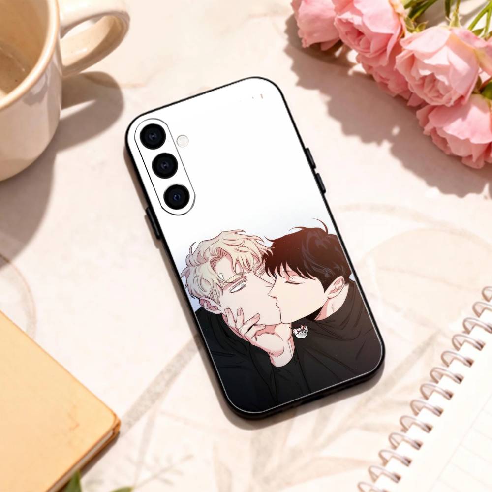 BL Манхва R-розы и Шампанское Чехол для телефона Samsung Galaxy A73,A72,A71,A70,A53,A52,A51,Другие Мягкий Черный Корпус