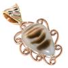Natural Botswana Agate Two Tone 925 Solid Sterling Silver Pendant 1.50" Q8B83